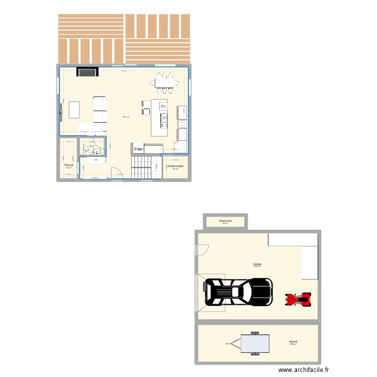 Lac Blanc 2. Plan de 7 pièces et 156 m2