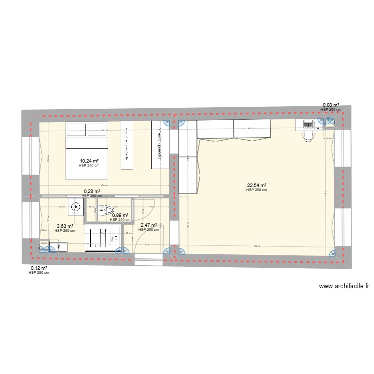 ANCIEN QUAI ISOLE 3. Plan de 8 pièces et 40 m2