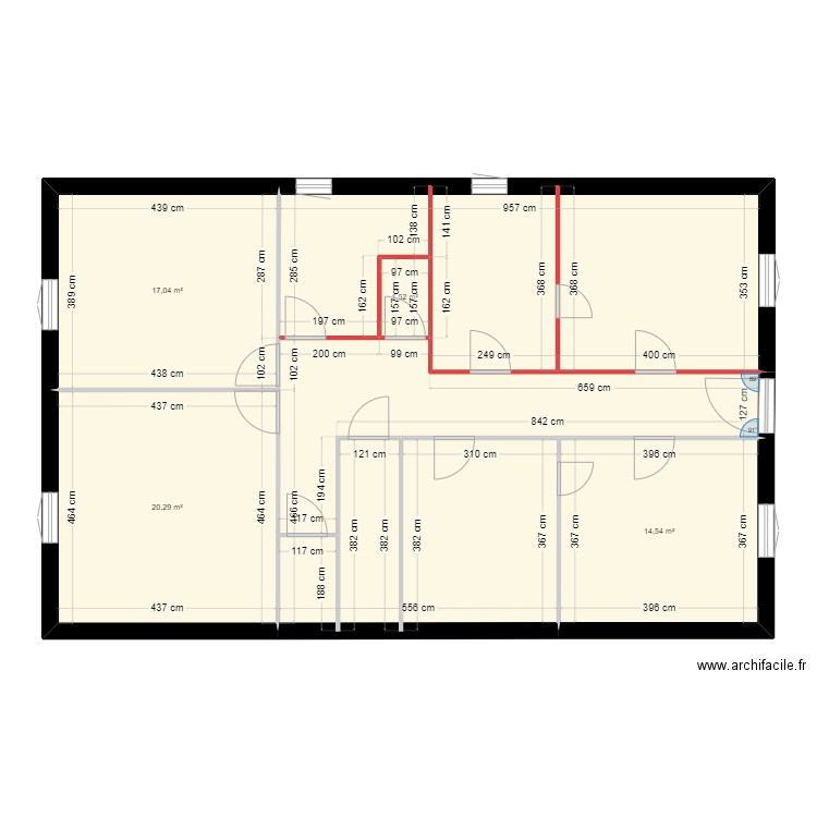 MAISON. Plan de 6 pièces et 117 m2