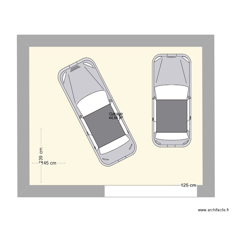 Garage. Plan de 1 pièce et 45 m2