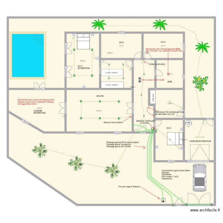 Villa Mohamed Rénovation Partielle. Plan de 11 pièces et 552 m2