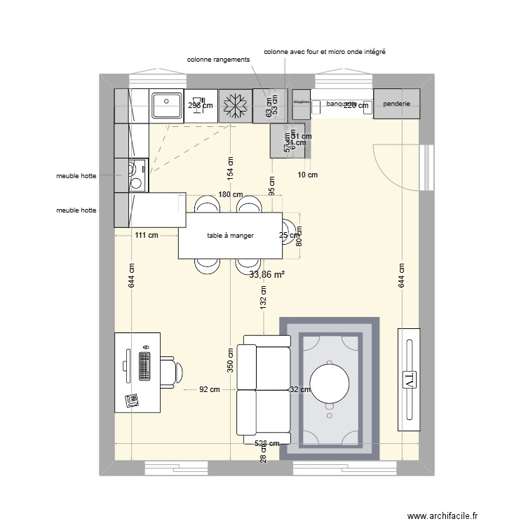 eopii exo 2. Plan de 1 pièce et 34 m2