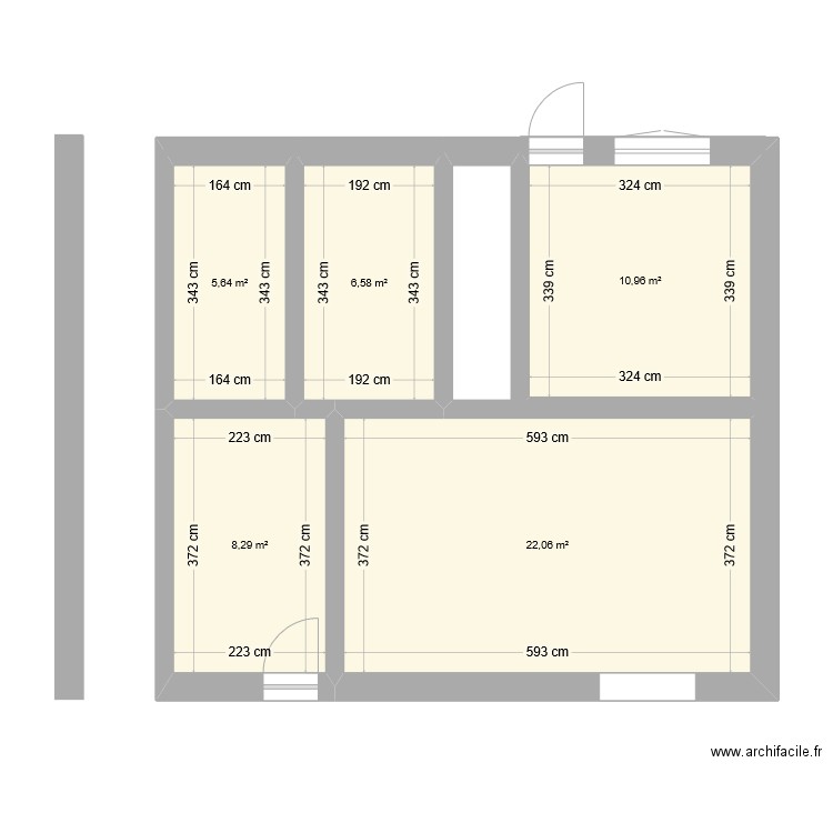 Tite maison 1. Plan de 5 pièces et 54 m2