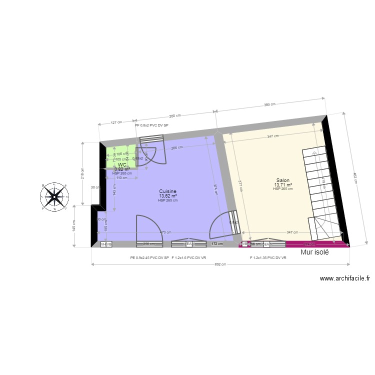 ML24010871. Plan de 8 pièces et 58 m2