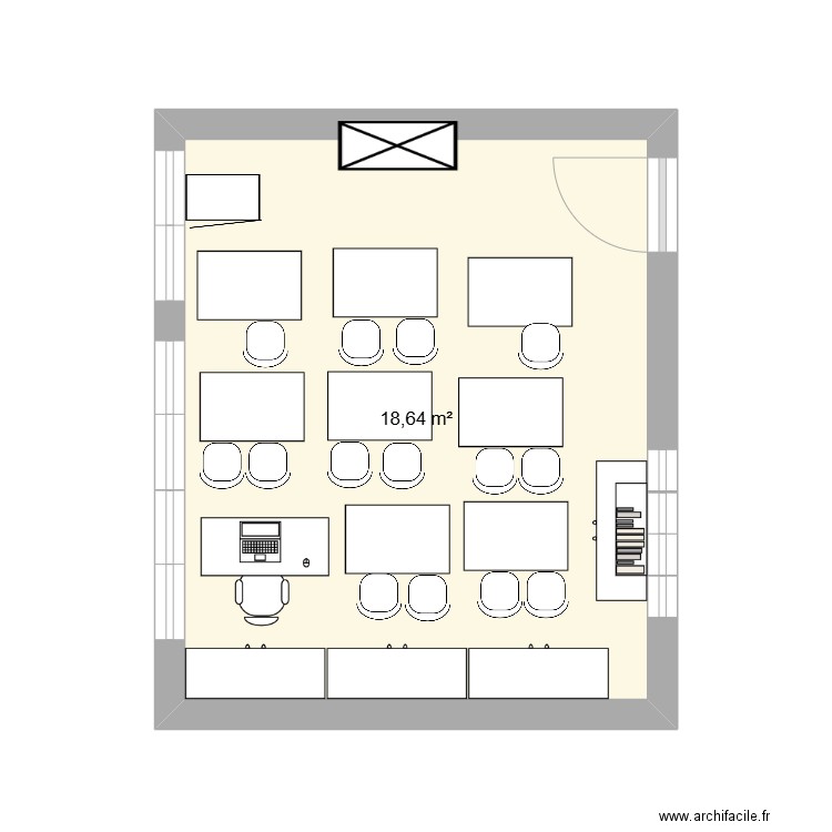 STACY  GAUDOUX. Plan de 1 pièce et 19 m2