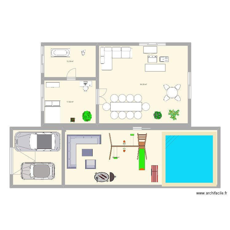 maram. Plan de 4 pièces et 175 m2