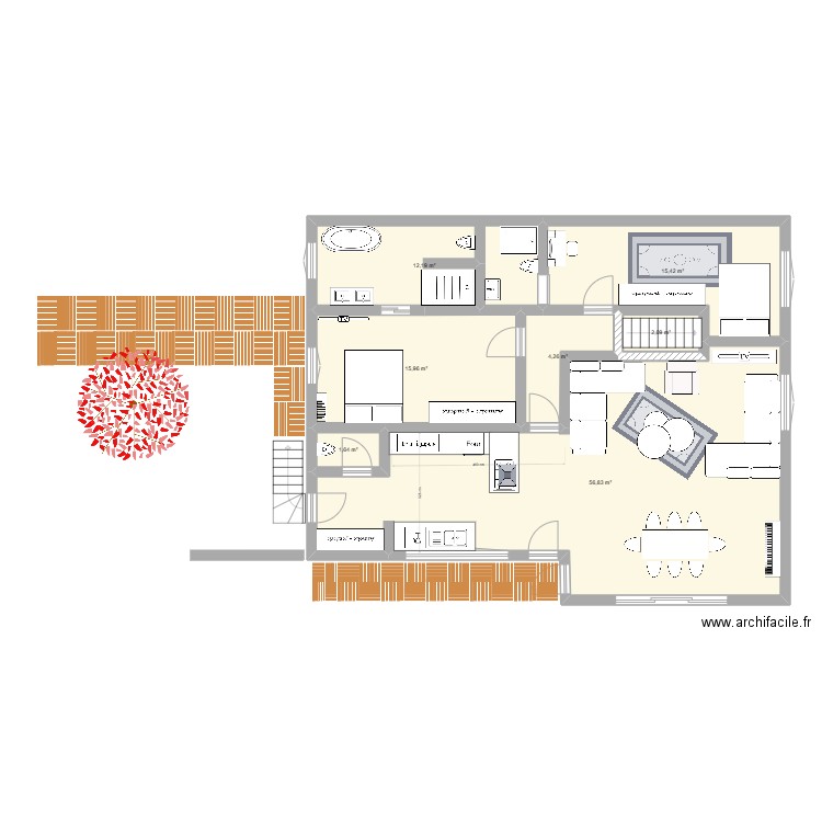 APPARTEMENT THOMAS EDOUARD 2. Plan de 7 pièces et 108 m2