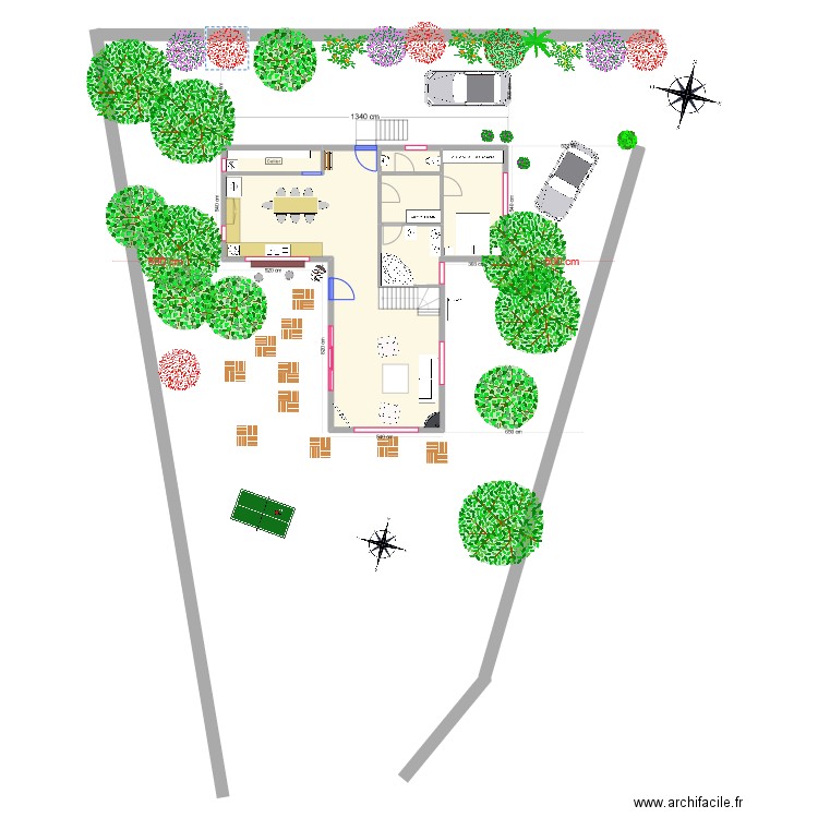 Morgat 3. Plan de 12 pièces et 233 m2