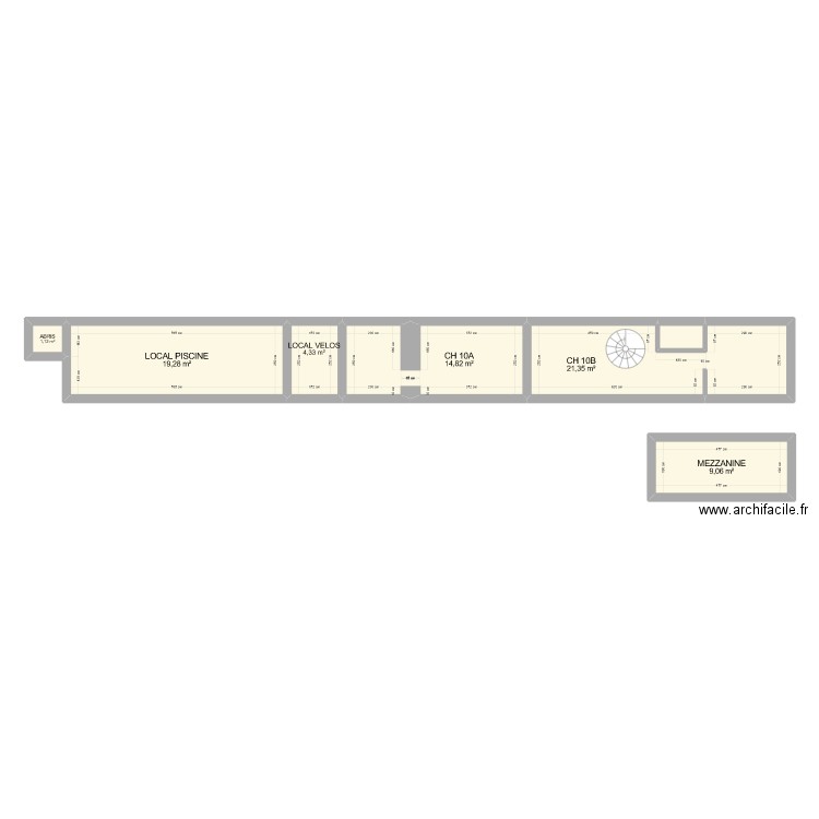 DEPENDANCE 2. Plan de 7 pièces et 71 m2