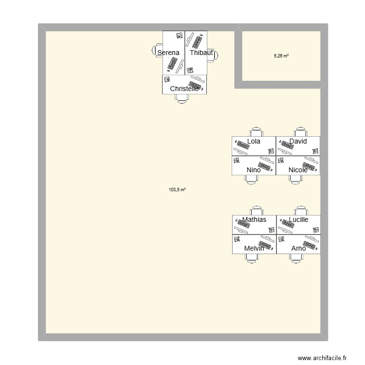 INFOGRPAHIE. Plan de 2 pièces et 109 m2