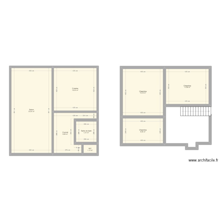 RDC. Plan de 8 pièces et 110 m2