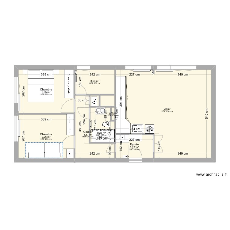 PANTIN VDEF DEF 2. Plan de 8 pièces et 62 m2