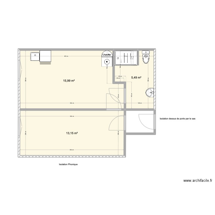 39 Masset 3GD. Plan de 3 pièces et 35 m2