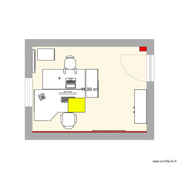 Bureau SYVEDAC3. Plan de 1 pièce et 12 m2