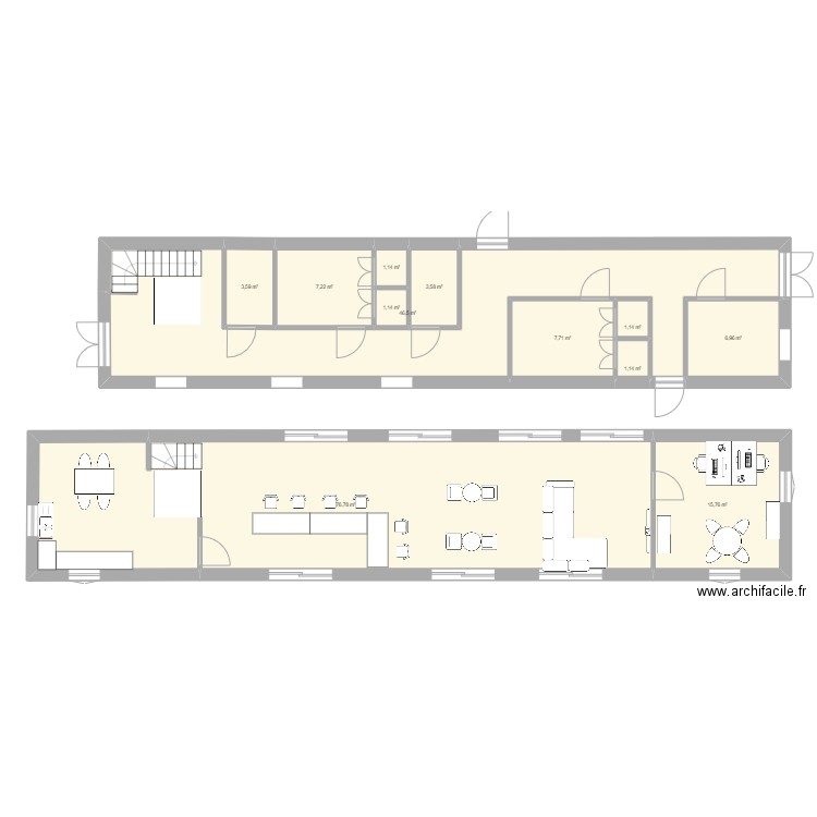 Club_House4bis. Plan de 12 pièces et 173 m2