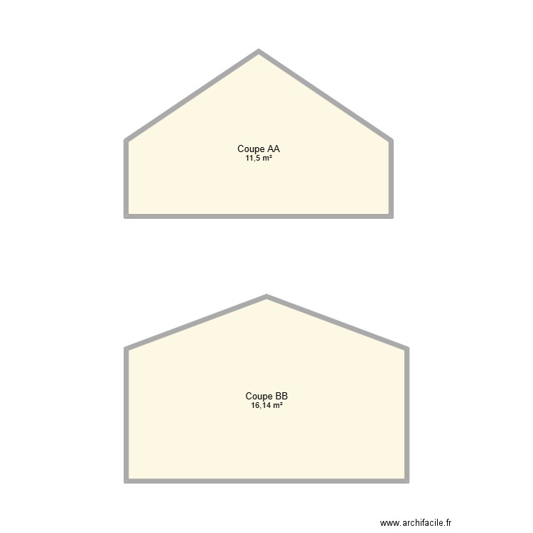 NOVARINI Coupes. Plan de 2 pièces et 28 m2