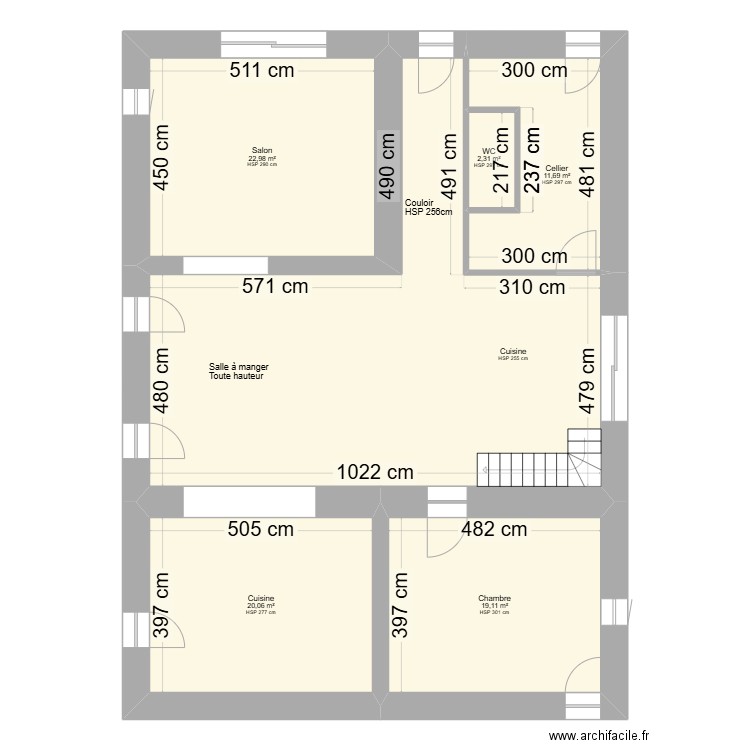 BOISSARD/SOURDOIS RDC. Plan de 6 pièces et 132 m2