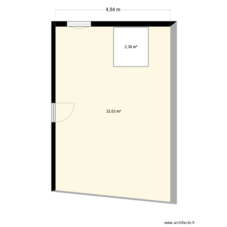 PMR. Plan de 2 pièces et 37 m2