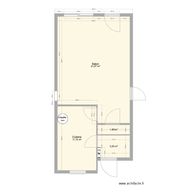 Maison_V1. Plan de 4 pièces et 47 m2