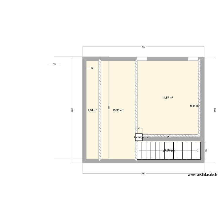 MAISON ERIC GARAGE. Plan de 5 pièces et 34 m2