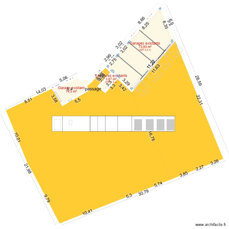 PLAN DE SITUATION EXISTANT VF. Plan de 3 pièces et 92 m2