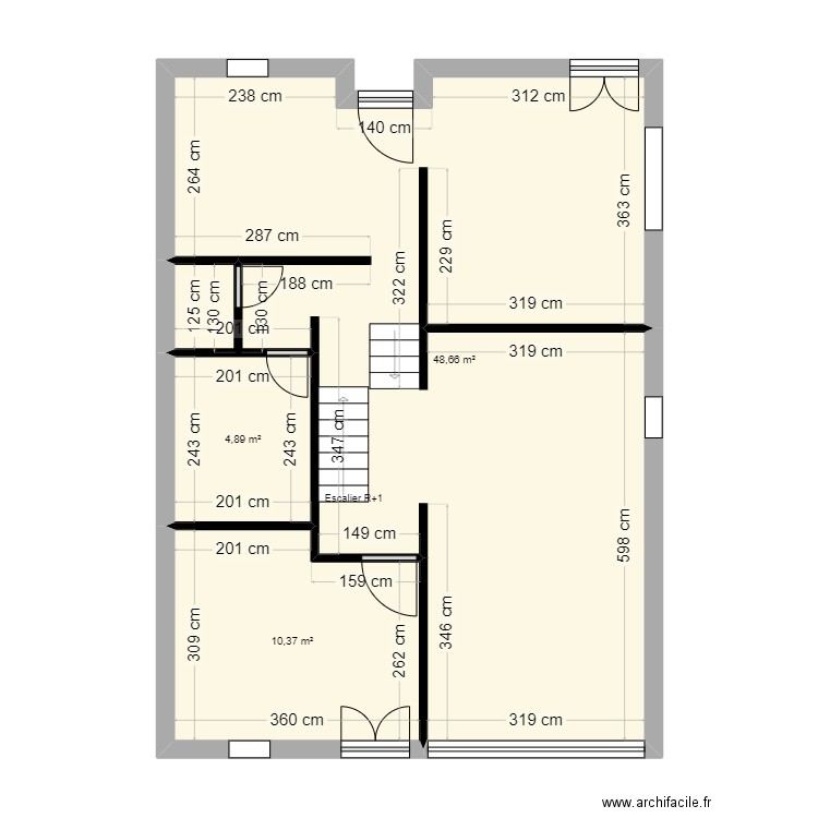 RACHID. Plan de 3 pièces et 64 m2