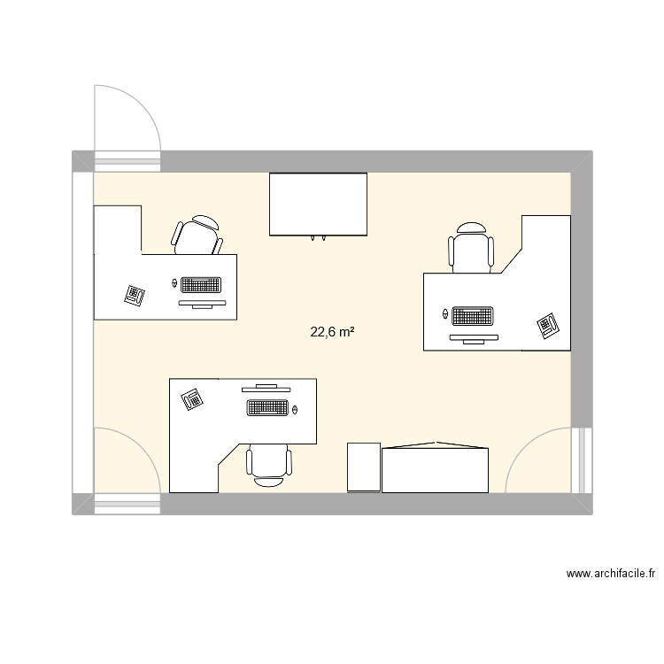 mission locale. Plan de 1 pièce et 23 m2