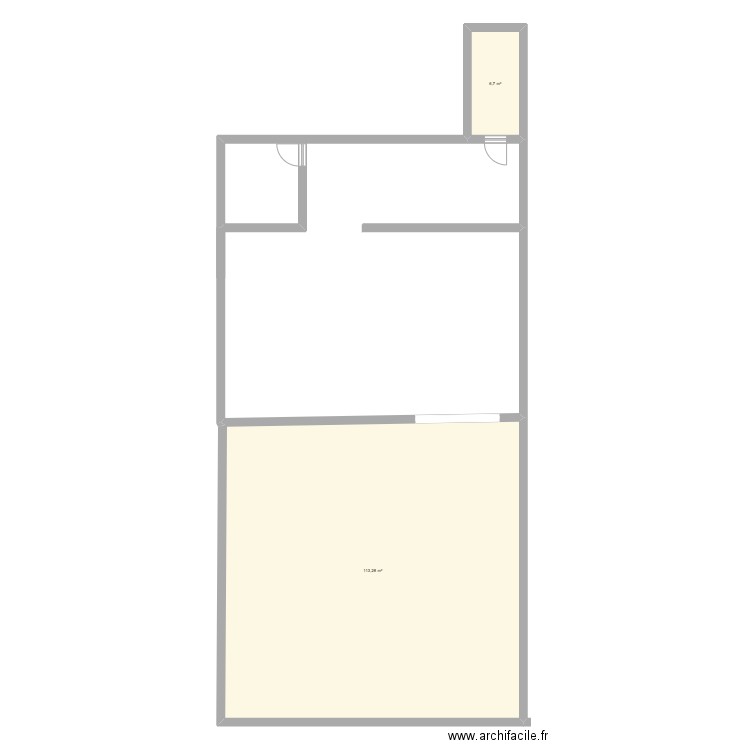 boutique. Plan de 2 pièces et 120 m2