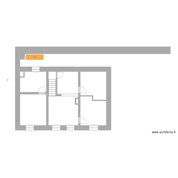 rigole 1 etage. Plan de 5 pièces et 35 m2