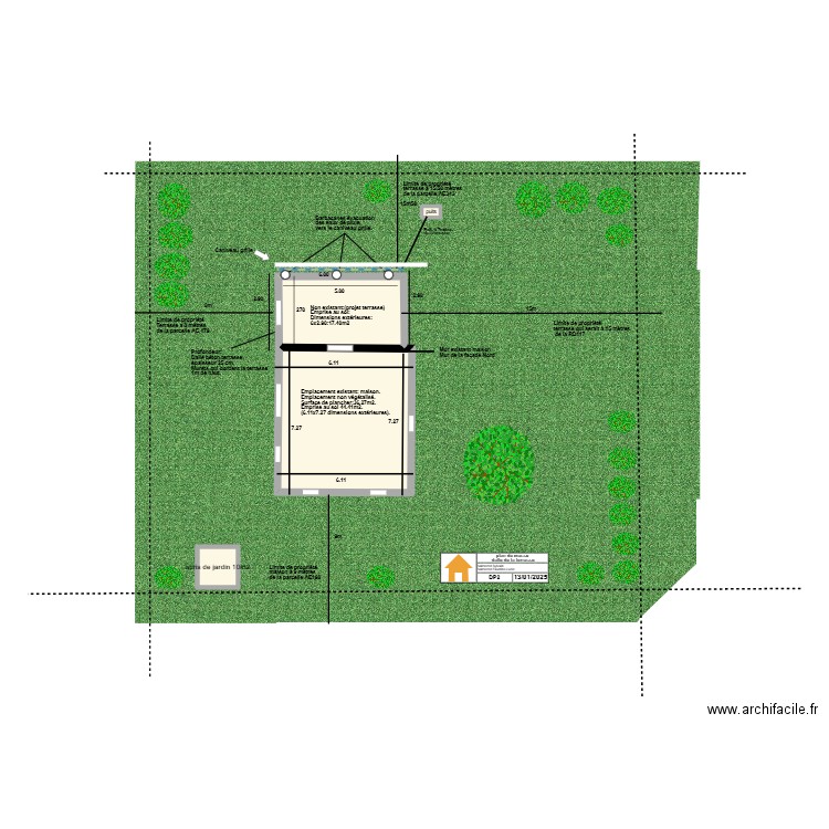 terrasse. Plan de 4 pièces et 35 m2