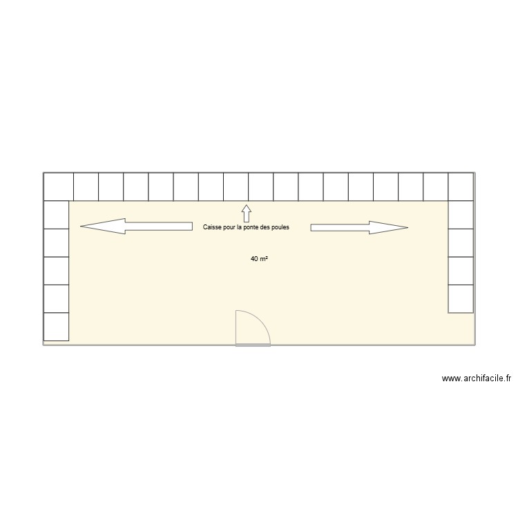 Plan intérieur des abris. Plan de 1 pièce et 40 m2