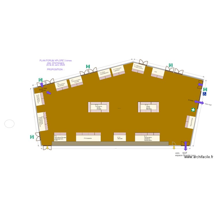 espace champagne FORUM XPLORE 20 22 Janv2025  proj validé. Plan de 1 pièce et 584 m2