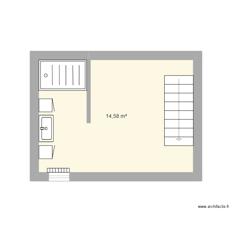 digravio. Plan de 1 pièce et 15 m2