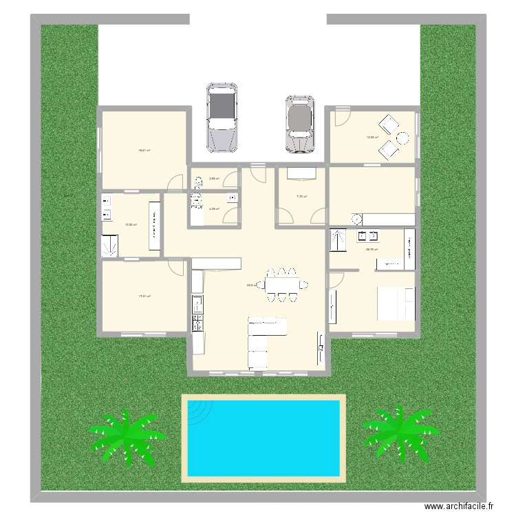 maison. Plan de 9 pièces et 176 m2