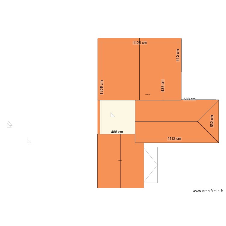 plan toiture. Plan de 2 pièces et 208 m2