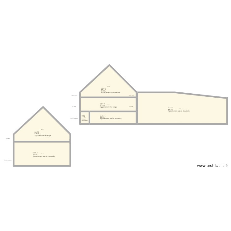 Plan d'ensemble. Plan de 7 pièces et 450 m2