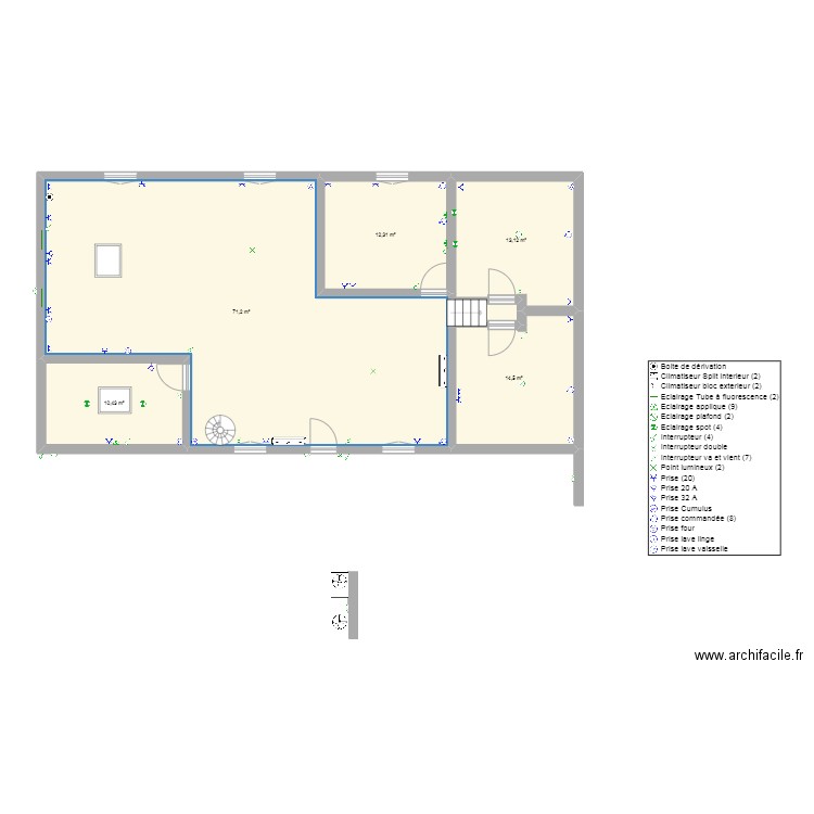 chantier consigny. Plan de 5 pièces et 122 m2