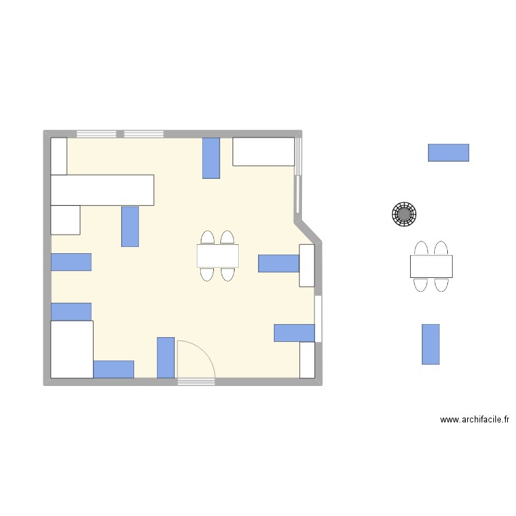 Plan local Outardes / Ours / Orignaux. Plan de 1 pièce et 28 m2