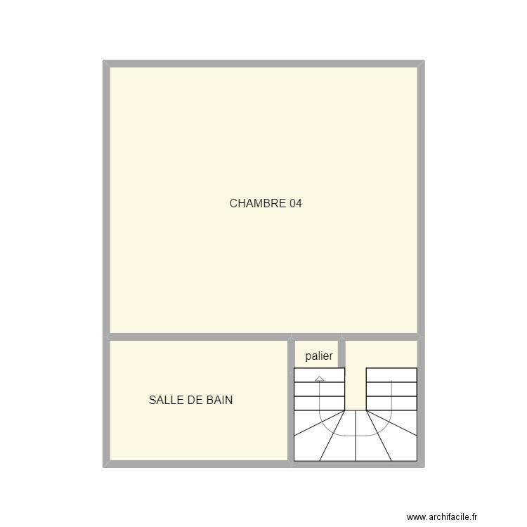 CHAMBRE 04 . Plan de 4 pièces et 30 m2