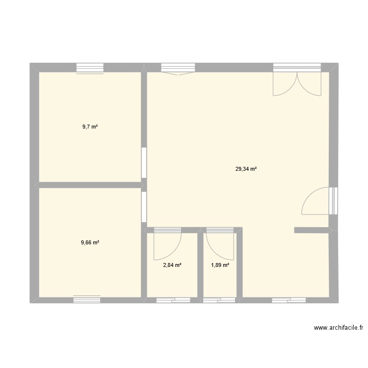 PLAN 3. Plan de 5 pièces et 53 m2