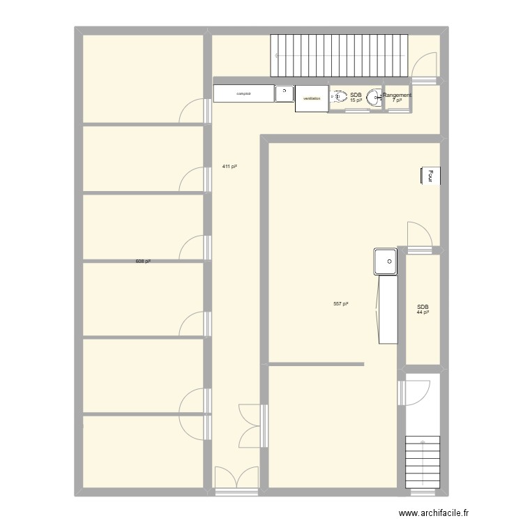 26 GG. Plan de 6 pièces et 153 m2