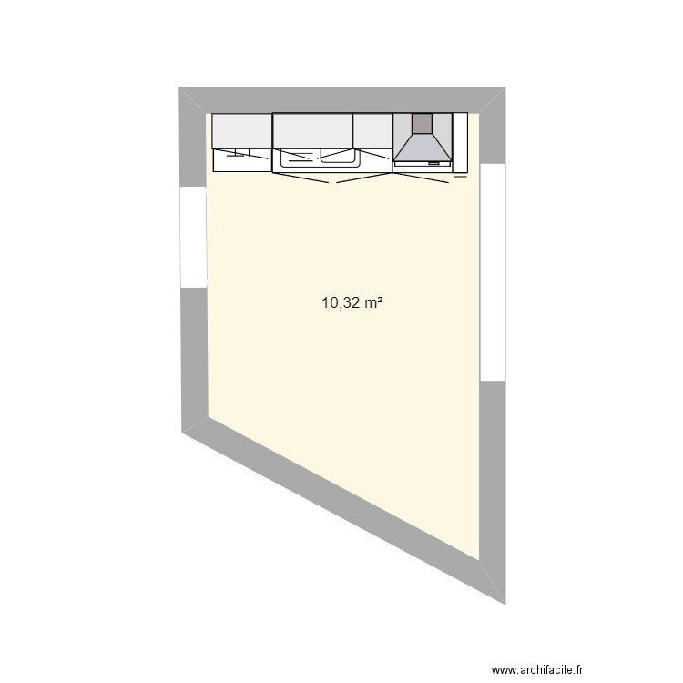 CUISINE VALERIE. Plan de 1 pièce et 10 m2