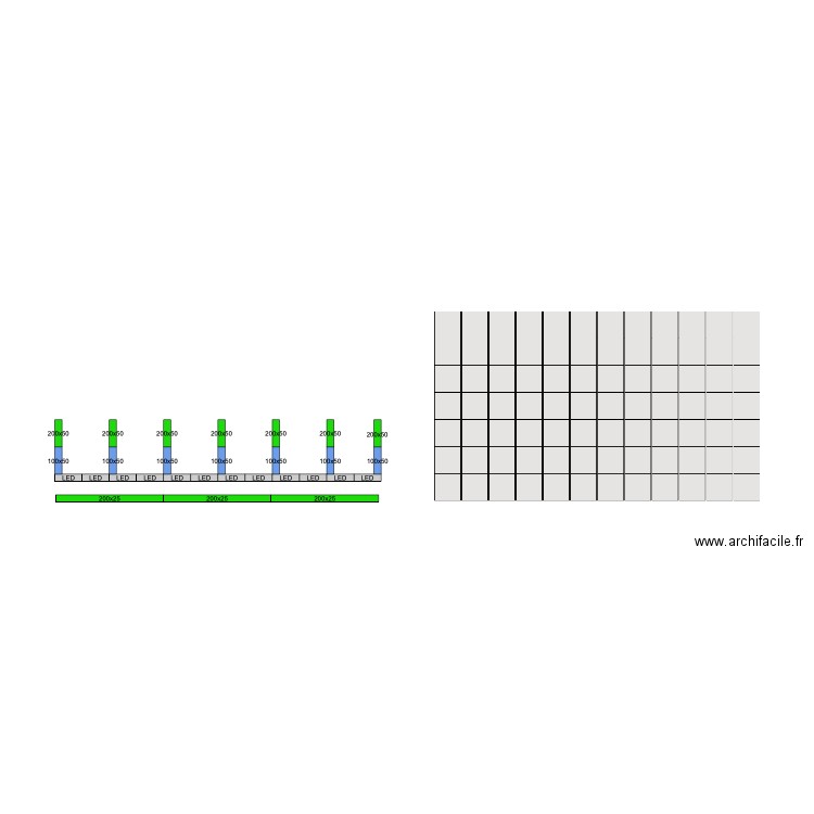 Mur LED 1.9. Plan de 0 pièce et 0 m2