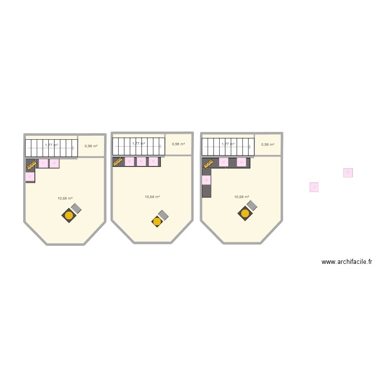 Hotel G. Plan de 9 pièces et 40 m2