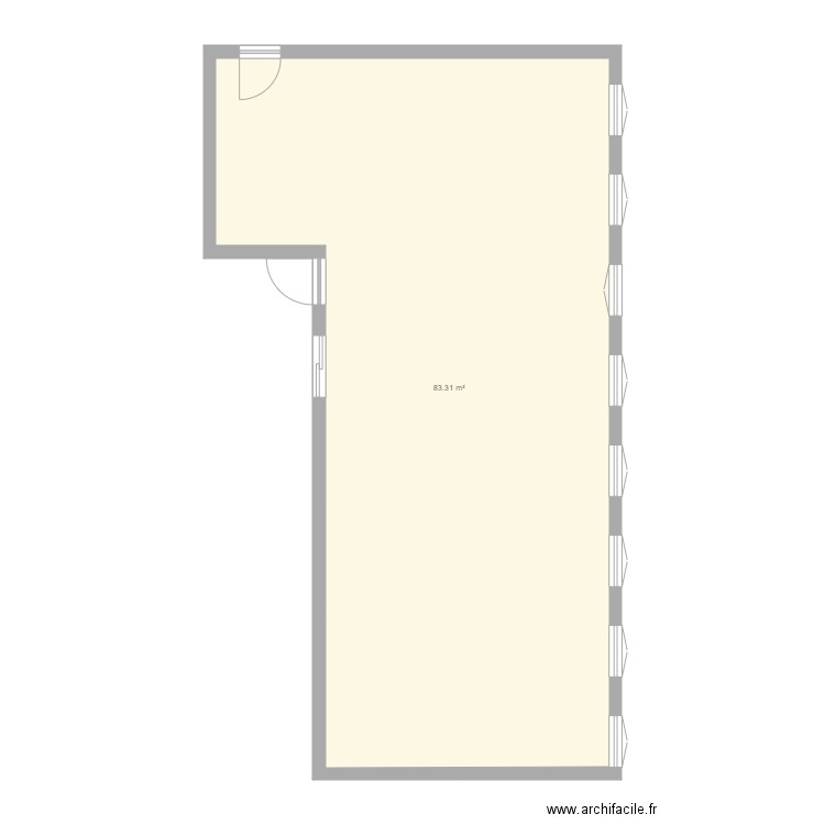 Plan salle. Plan de 1 pièce et 83 m2