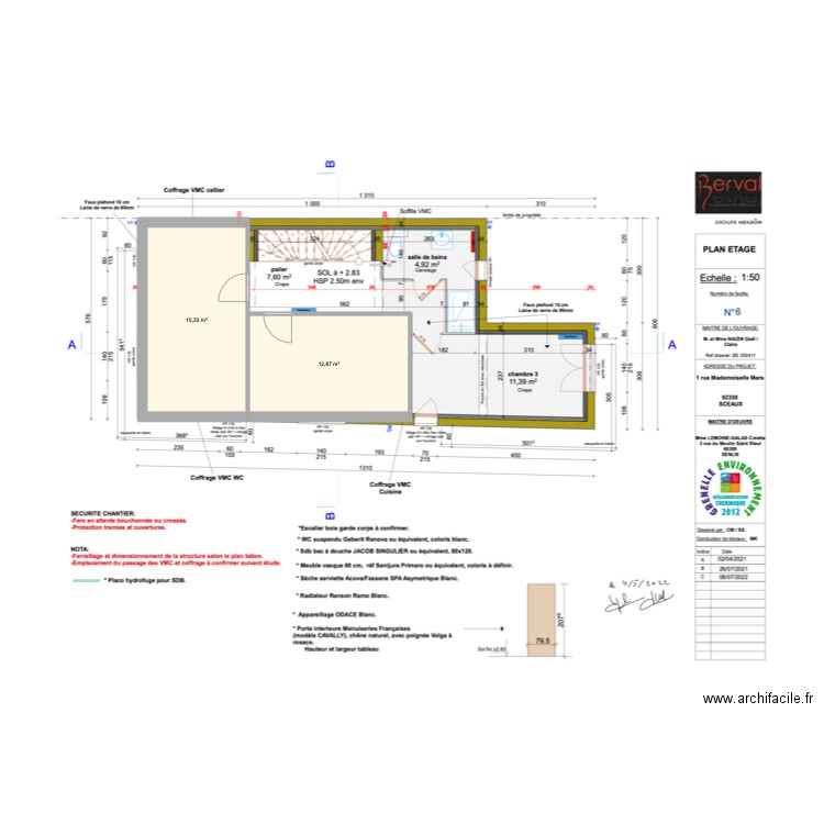 Mars 2 plan 1er étage. Plan de 2 pièces et 28 m2