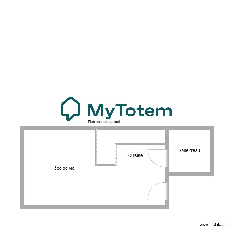 Bennett. Plan de 3 pièces et 26 m2