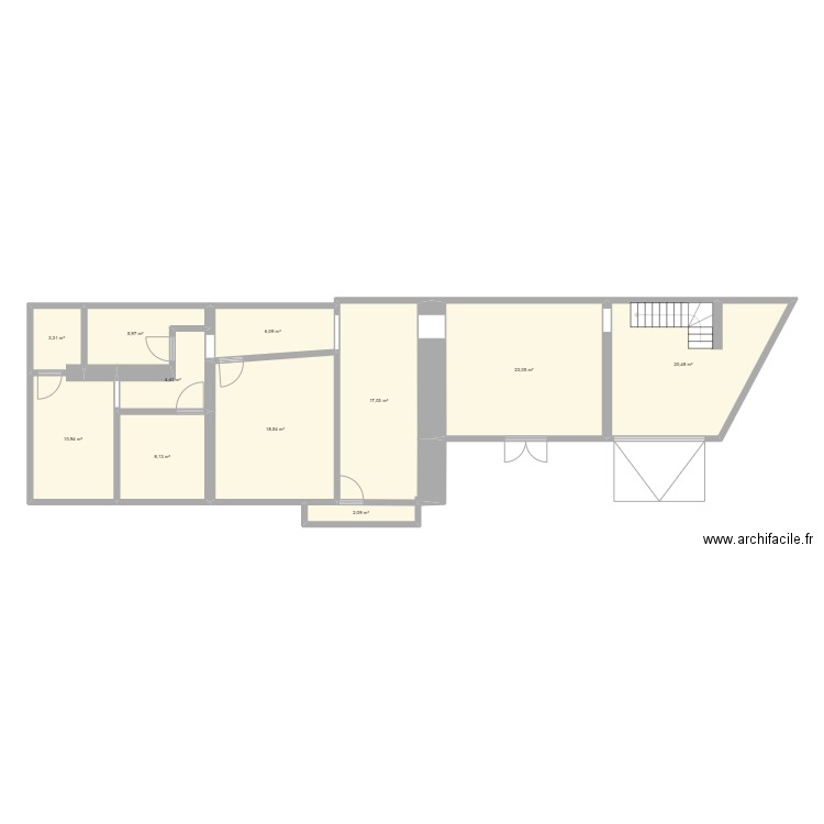 Dissay Sous Courcillon . Plan de 11 pièces et 120 m2