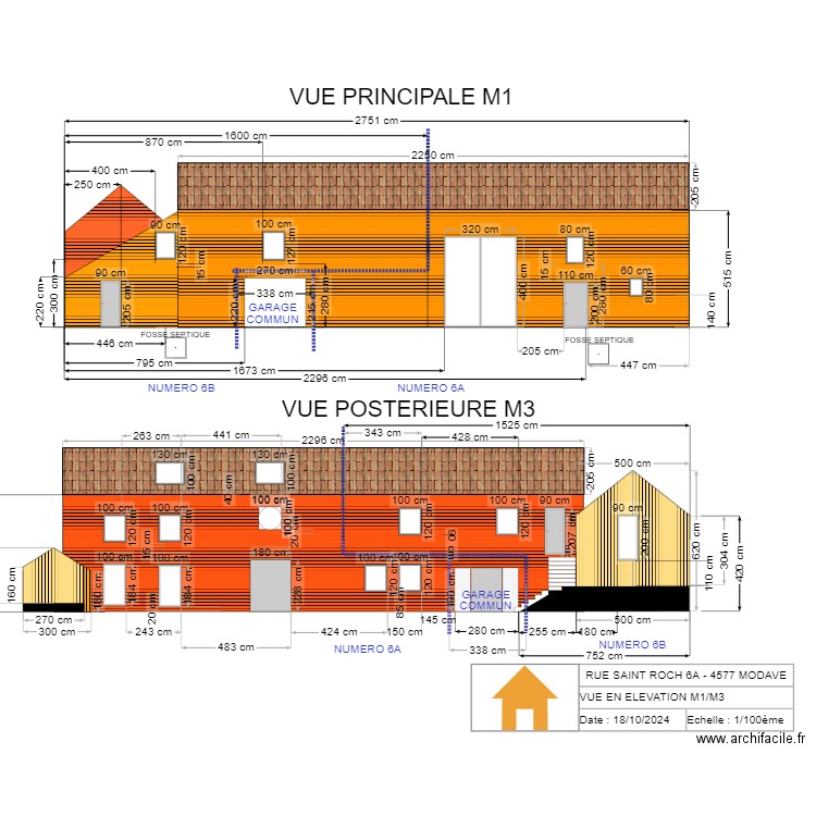 V.RADOUX - VUE EN ELEVATION M1/M3 - V2.23 - Lio. Plan de 0 pièce et 0 m2