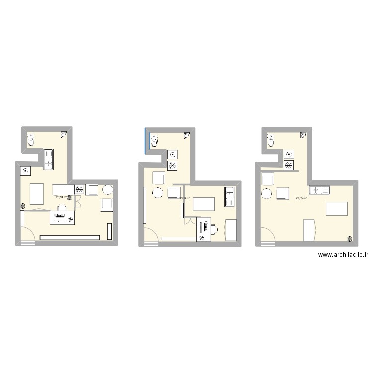 PLAN 1. Plan de 3 pièces et 69 m2